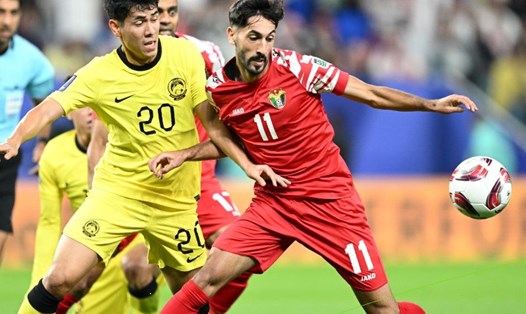 Tuyển Malaysia thua 0-4 trước tuyển Jordan tại Asian Cup 2023. Ảnh: AFC