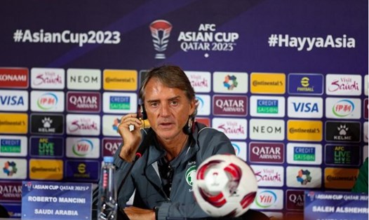 Huấn luyện viên Roberto Mancini thất vọng khi nhiều cầu thủ tuyển Saudi Arabia từ chối thi đấu ở Asian Cup 2023. Ảnh: AFC