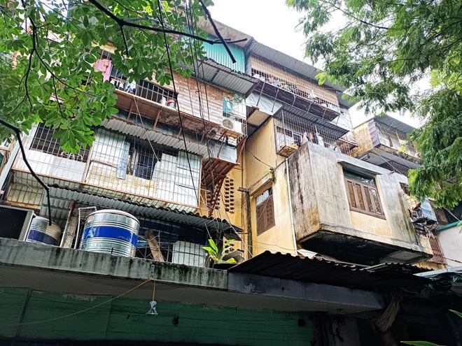 UBND quận Đống Đa (Hà Nội) vừa đề xuất sẽ tăng gấp đôi số tầng cải tạo từ 24 lên 48 tầng tại khu tập thể Trung Tự. Ảnh: Thu Giang 