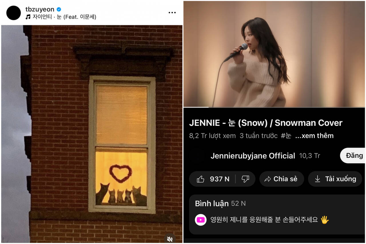 Juyeon chia sẻ bài “Snow” (sau đó được Jennie cover) lên Instagram. Ảnh: Allkpop