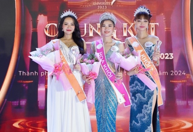 Top 3 Hoa khôi Sinh viên Việt Nam 2023. Ảnh: BTC.
