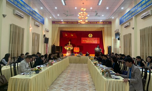 Hội nghị Ban Chấp hành LĐLĐ tỉnh Yên Bái lần thứ ba, khoá XX, nhiệm kỳ 2023 - 2028. Ảnh: Phan Kiên