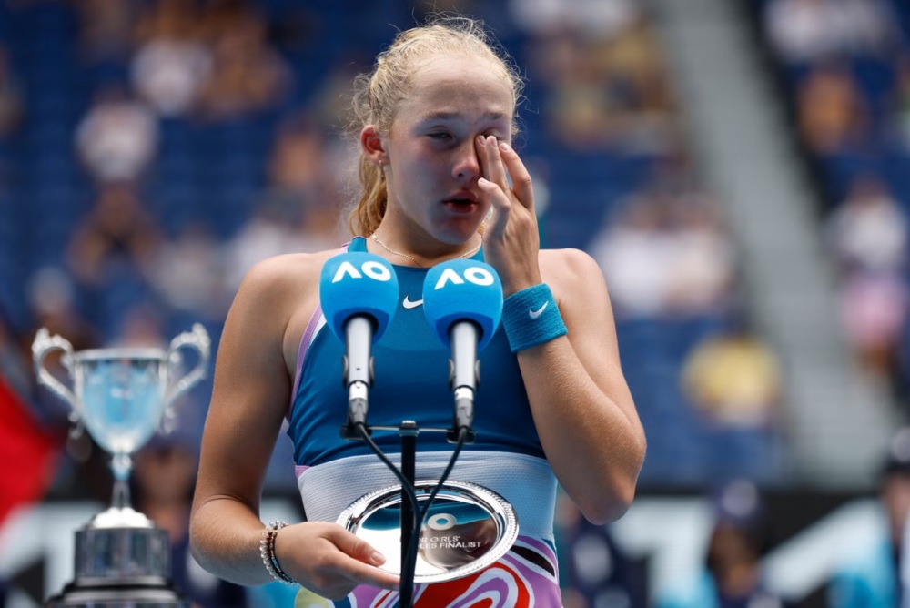 Andreeva thua ở trận chung kết nữ trẻ tại Australian Open 2023. Ảnh: AO