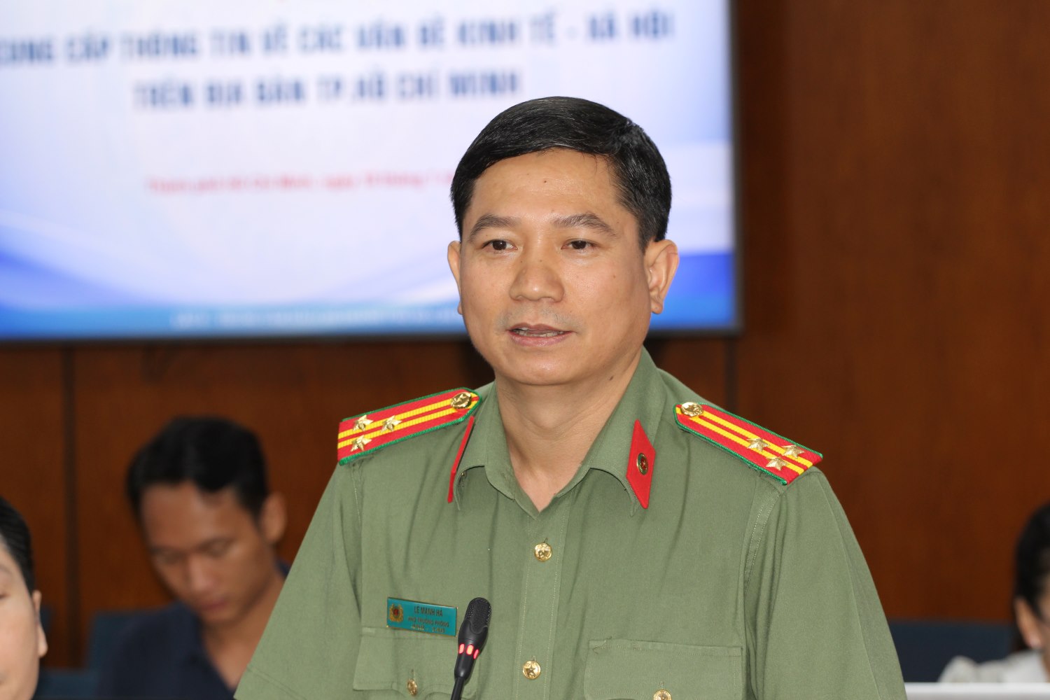 hượng tá Lê Mạnh Hà - Phó trưởng Phòng Tham mưu Công an TPHCM. Ảnh: Thành Nhân