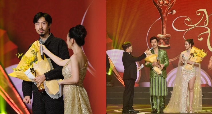 Đen Vâu, Nhan Phúc Vinh nhận giải Mai Vàng. Ảnh: BTC