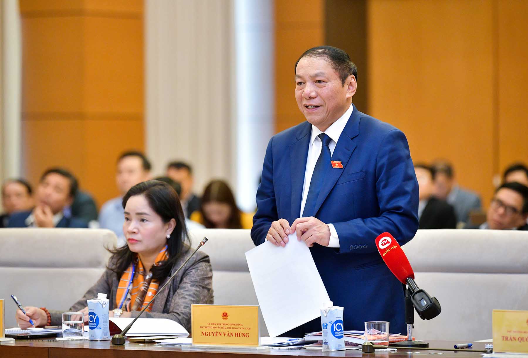 Bộ trưởng Bộ Văn hóa Thể thao và Du lịch Nguyễn Văn Hùng nói về khoản nợ thuế nghìn tỉ của Khu liên hợp thể thao quốc gia Mỹ Đình. Ảnh: Nghĩa Đức