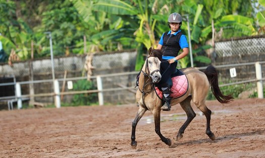 Khách du lịch cưỡi ngựa tại một câu lạc bộ cưỡi ngựa ở TPHCM. Ảnh: Facebook Saigon Pony Club