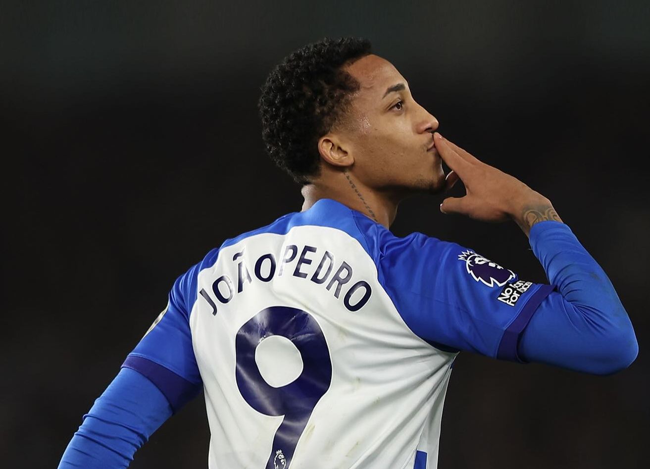 Joao Pedro lập cú đúp trong chiến thắng của Brighton trước Tottenham.  Ảnh: AFP