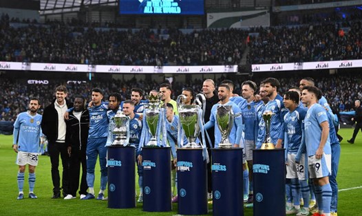 Man City giành cú ăn 5 trong năm 2023.  Ảnh: AFP