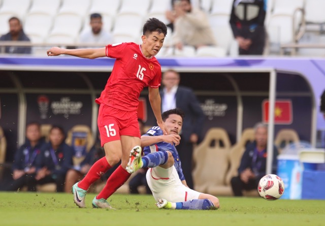 Tuyển Việt Nam thi đấu khởi sắc trước Nhật Bản ở lượt trận ra quân. Ảnh: Quỳnh Anh