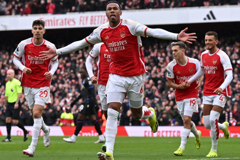 Gabriel Magalhaes góp công lớn trong 2 bàn thắng của Arsenal trước Crystal Palace. Ảnh: AFP