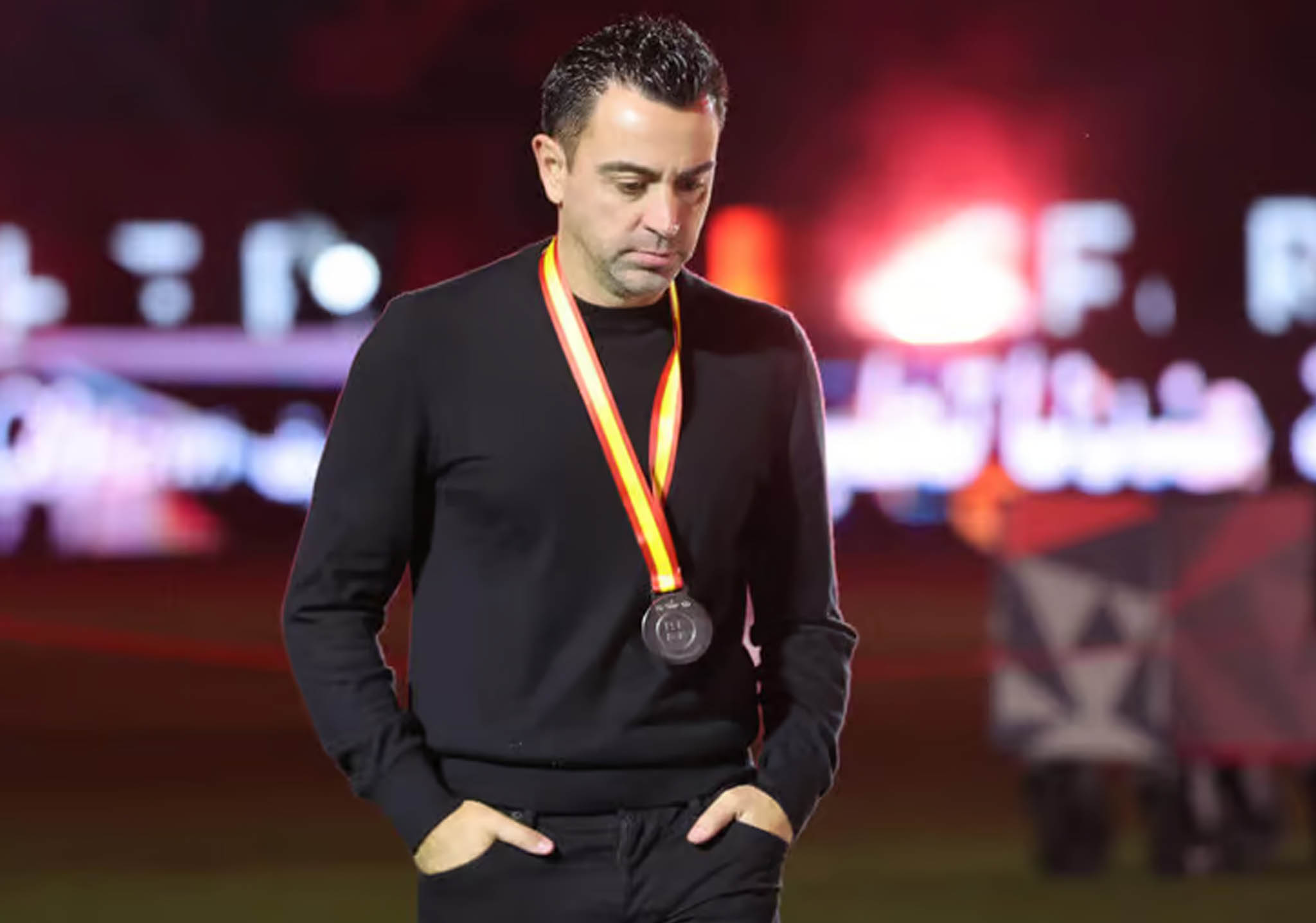 Xavi đang mất phương hướng với Barcelona.  Ảnh: AFP 