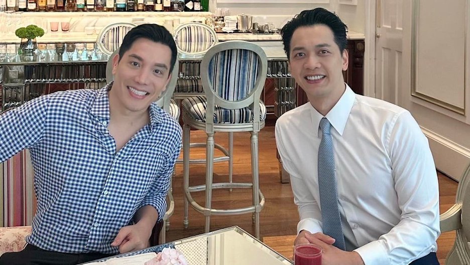 Shark Minh và Chủ tịch ACB Trần Hùng Huy. Ảnh: Facebook nhân vật