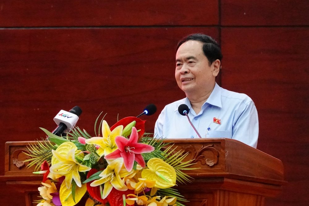 Phó Chủ tịch Thường trực Quốc hội Trần Thanh Mẫn phát biểu tại buổi lễ. Ảnh: Tạ Quang
