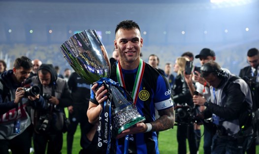 Lautaro Martinez ghi bàn duy nhất mang về Siêu cúp Italy cho Inter Milan. Ảnh: SempreInter