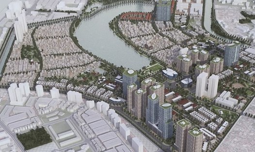 Phối cảnh dự án Khu đô thị mới Đại Kim – Định Công. Ảnh: Chụp màn hình