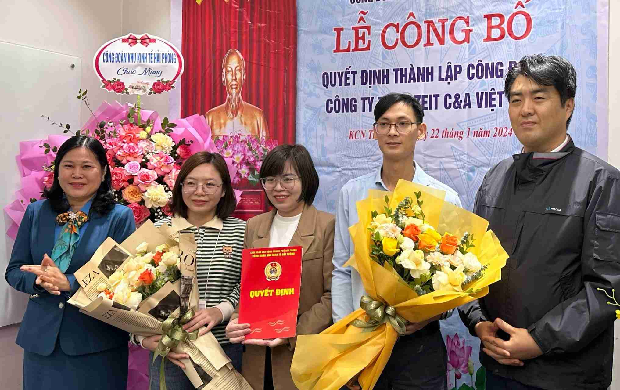 Thành lập 2 công đoàn cơ sở tại khu công nghiệp Tràng Duệ Hải Phòng