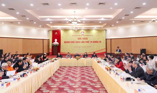 Hội nghị Đoàn Chủ tịch Ủy ban Trung ương MTTQ Việt Nam. Ảnh: Phạm Đông 