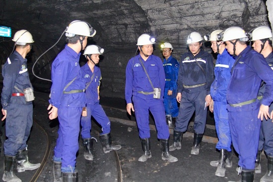 Thu nhập bình quân của người lao động Công ty Xây lắp mỏ đạt 19,136 triệu đồng/người/tháng. Ảnh: TT TKV