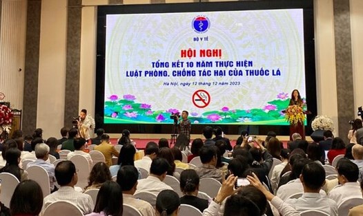 Hội nghị Tổng kết 10 năm Luật Phòng chống tác hại của thuốc lá ngày 12.12.2023. Ảnh: BYT