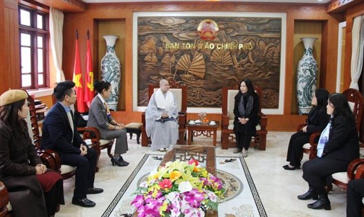 Ban Tôn giáo Chính phủ tiếp Đoàn Hội Phật tử Việt Nam tại Hàn Quốc. Ảnh: Ban Tôn giáo Chính phủ 