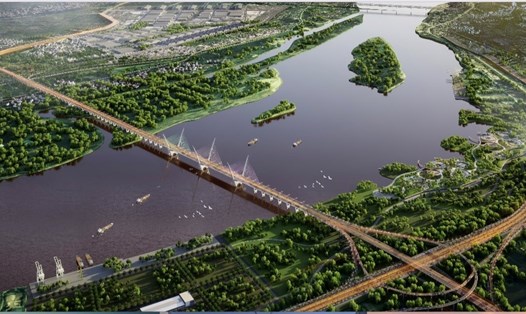 Phương án đoạt giải nhất cuộc thi tuyển phương án kiến trúc công trình cầu Thượng Cát thuộc Dự án đầu tư xây dựng cầu Thượng Cát và đường hai đầu cầu. Ảnh: Hanoi.gov.vn