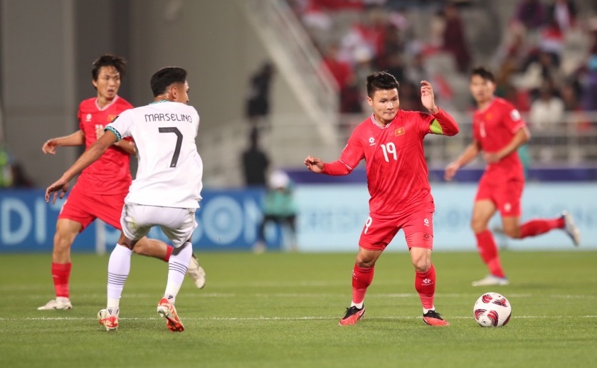 Tuyển Việt Nam trong thất bại trước tuyển Indonesia tại Asian Cup 2023.A Ảnh: Quỳnh Anh 