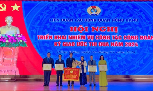 LĐLĐ quận Hồng Bàng (TP Hải Phòng) tổ chức hội nghị triển khai nhiệm vụ công tác công đoàn. Ảnh: Lương Hà