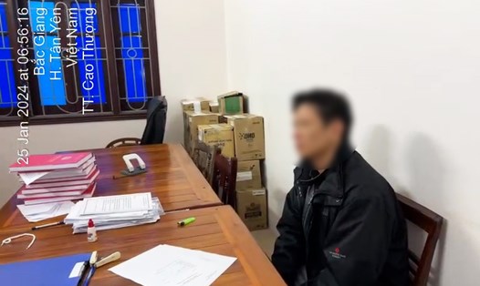 Tài xế "thông chốt" CSGT ở Bắc Giang. Ảnh: Công an huyện Tân Yên