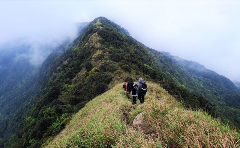 Đi giữa mây và núi ở “sống lưng khủng long” Phja Pò.