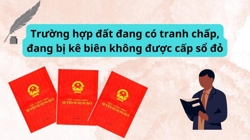 Trường hợp đất đang có tranh chấp, đang bị kê biên không được cấp sổ đỏ. Ảnh: Đinh Hiệp.