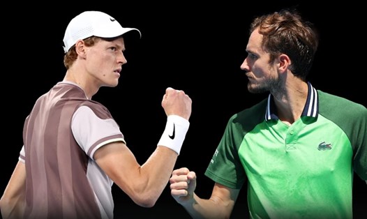 Jannik Sinner vs Daniil Medvedev đối đầu tại chung kết đơn nam Australian Open 2024. Ảnh: ATP Tour