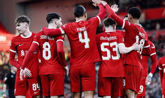 Liverpool giành quyền vào vòng 5 FA Cup 2023-2024 sau chiến thắng 5-2 trước Norwich City. Ảnh: Liverpool FC