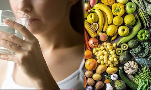 Nước và trái cây nên được tăng cường trong chế độ ăn ngày Tết. Ảnh ghép: Nguyễn Ly 