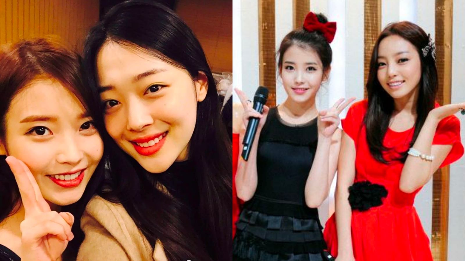 IU và Sulli, Goo Hara là những người bạn thân thiết. Ảnh: Chụp màn hình