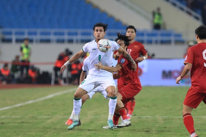 Tuyển Iraq sẽ gặp lại tuyển Việt Nam tại Asian Cup 2023, sau khi thắng đối thủ 1-0 ở vòng loại World Cup 2026. Ảnh: Minh Dân