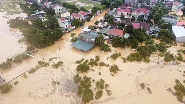 Lũ lụt gây thiệt hại nặng nề cho huyện Quỳ Châu trong năm 2023. Ảnh: Hải Đăng
