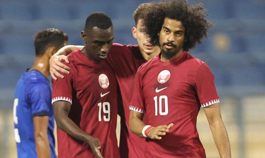 Tuyển Qatar được đánh giá cao nhất tại bảng A của Asian Cup 2023 và nhiều khả năng sẽ đứng nhất bảng. Ảnh: QFA