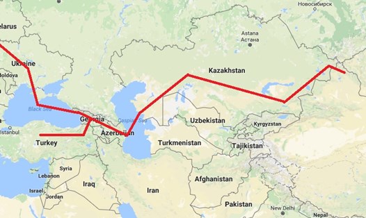 Hành lang vận tải xuyên Caspian. Ảnh: Caspian News