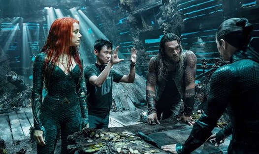 Amber Heard trên phim trường "Aquaman 2". Ảnh: Nhà sản xuất