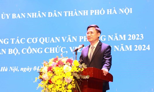 Phó Chủ tịch UBND TP Hà Nội Hà Minh Hải phát biểu chỉ đạo tại hội nghị. Ảnh: Phạm Đông