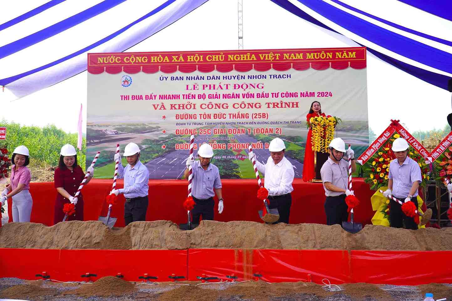 Khởi công 3 dự án giao thông hơn 2.000 tỉ đồng của huyện Nhơn Trạch kết nối sân bay Long Thành. Ảnh: Hà Anh Chiến