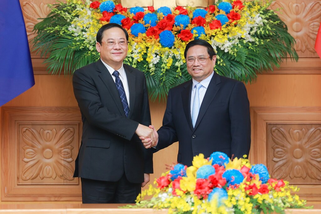  Thủ tướng Chính phủ Phạm Minh Chính và Thủ tướng Lào Sonexay Siphandone. Ảnh: Hải Nguyễn