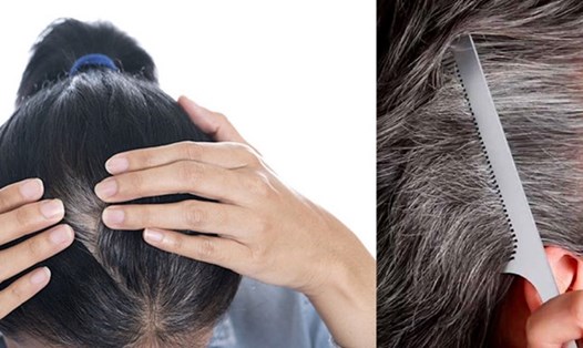 Bí quyết chăm sóc tóc người cao tuổi. Ảnh ghép: Nguyễn Ly 