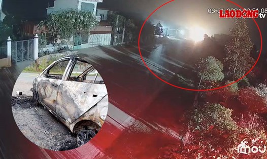 Xe ô tô bất ngờ phát nổ, bốc cháy ở Thái Bình, người đàn ông tử vong. Ảnh: Người dân cung cấp