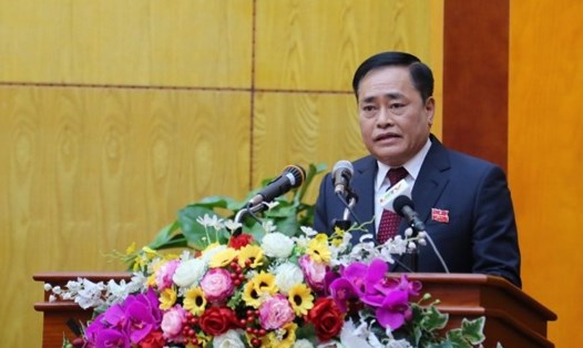Ông Hồ Tiến Thiệu - Chủ tịch UBND tỉnh Lạng Sơn - phát biểu chỉ đạo tại một sự kiện trên địa bàn. Ảnh: Langson.gov.vn

