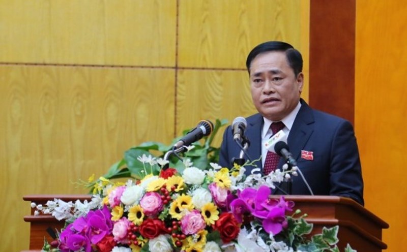 Ông Hồ Tiến Thiệu - Chủ tịch UBND tỉnh Lạng Sơn - phát biểu chỉ đạo tại một sự kiện trên địa bàn. Ảnh: Langson.gov.vn