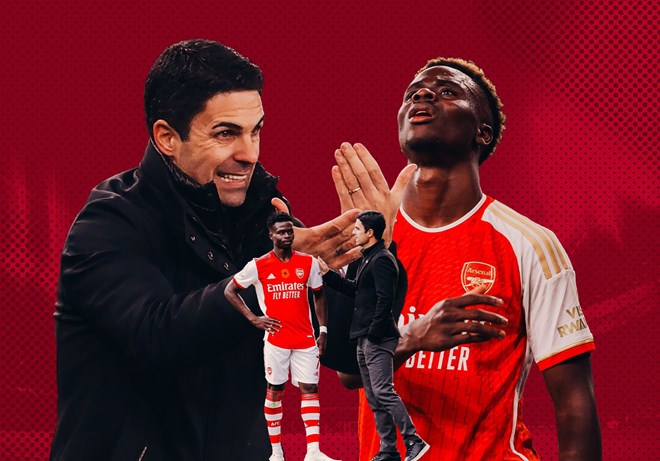 Bukayo Saka quá tải là nguyên nhân chính khiến Arsenal rơi tự do