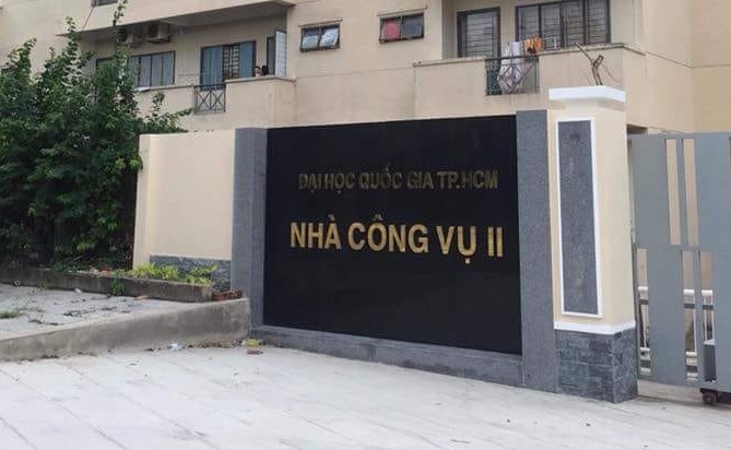 Nhà công vụ 2, nơi xảy ra vụ việc. Ảnh: ĐHQG TPHCM