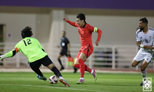 Son Heung-min cùng tuyển Hàn Quốc nhiều khả năng đứng nhất bảng E của Asian Cup 2023. Ảnh: KFA